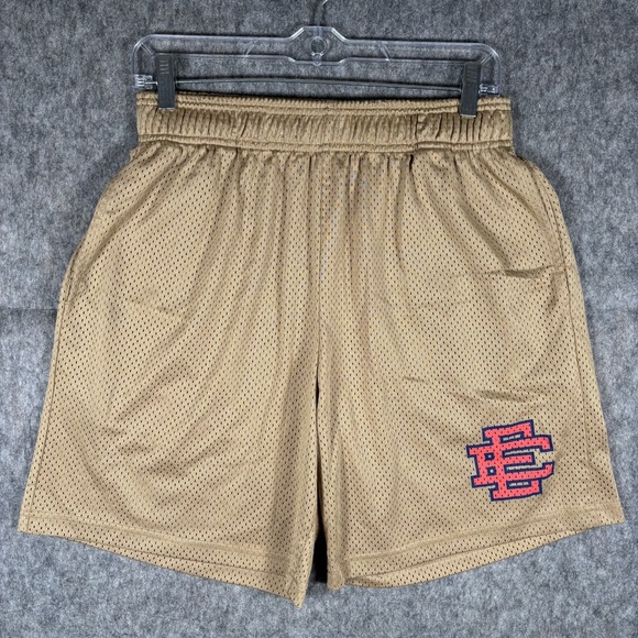 Eric Emanuel Shorts Men's Large Mesh Drawstring Sand Tan 7
